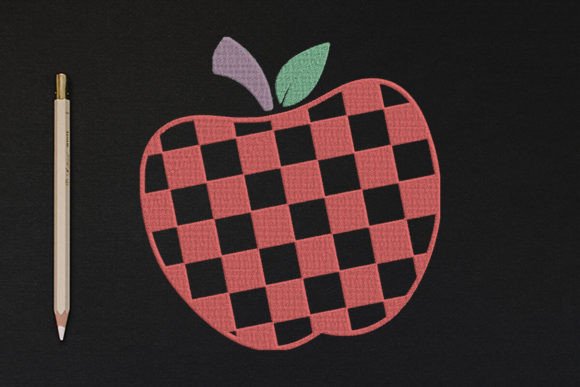 Checkered Print Apple: A Versatile Embroidery Design for Creative Projects