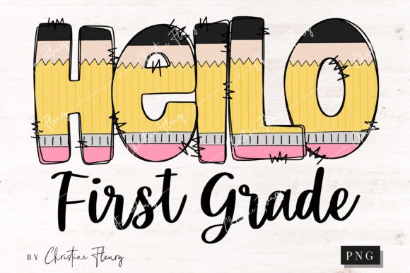 Hello First Grade School PNG: A Versatile Design for Creative Projects