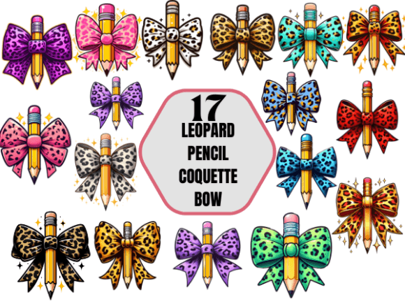 Leopard Pencil Coquette Bow Teacher PNG: A Versatile Clipart Bundle for Creative Projects