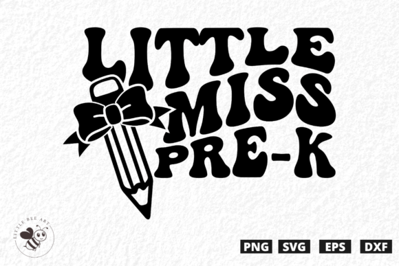 Little Miss Pre-k Wavy SVG for Creative Projects