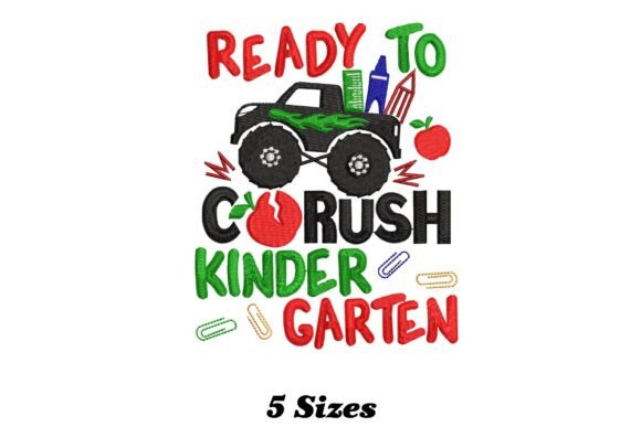 Ready to Crush Kindergarten: A Playful Embroidery Design for Creative Projects