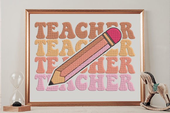 Teacher Echo Stacked Embroidery Design
