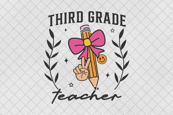 Third Grade Pencil Bow Coquette Teacher